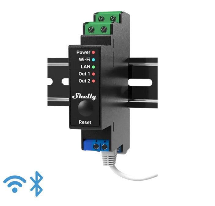 SHELLY PRO 2PM Spínací modul na DIN lištu SHELLY PRO 2PM Spínací modul na DIN lištu